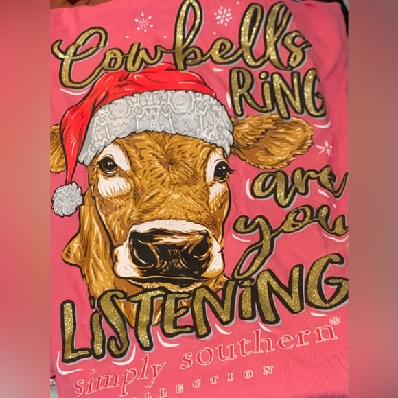 NWT Simply Southern “Cowbells Ring” Long Sleeve Tee sz Small - Picture 5 of 5